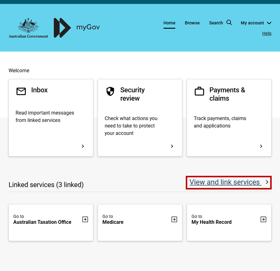 myGov link account